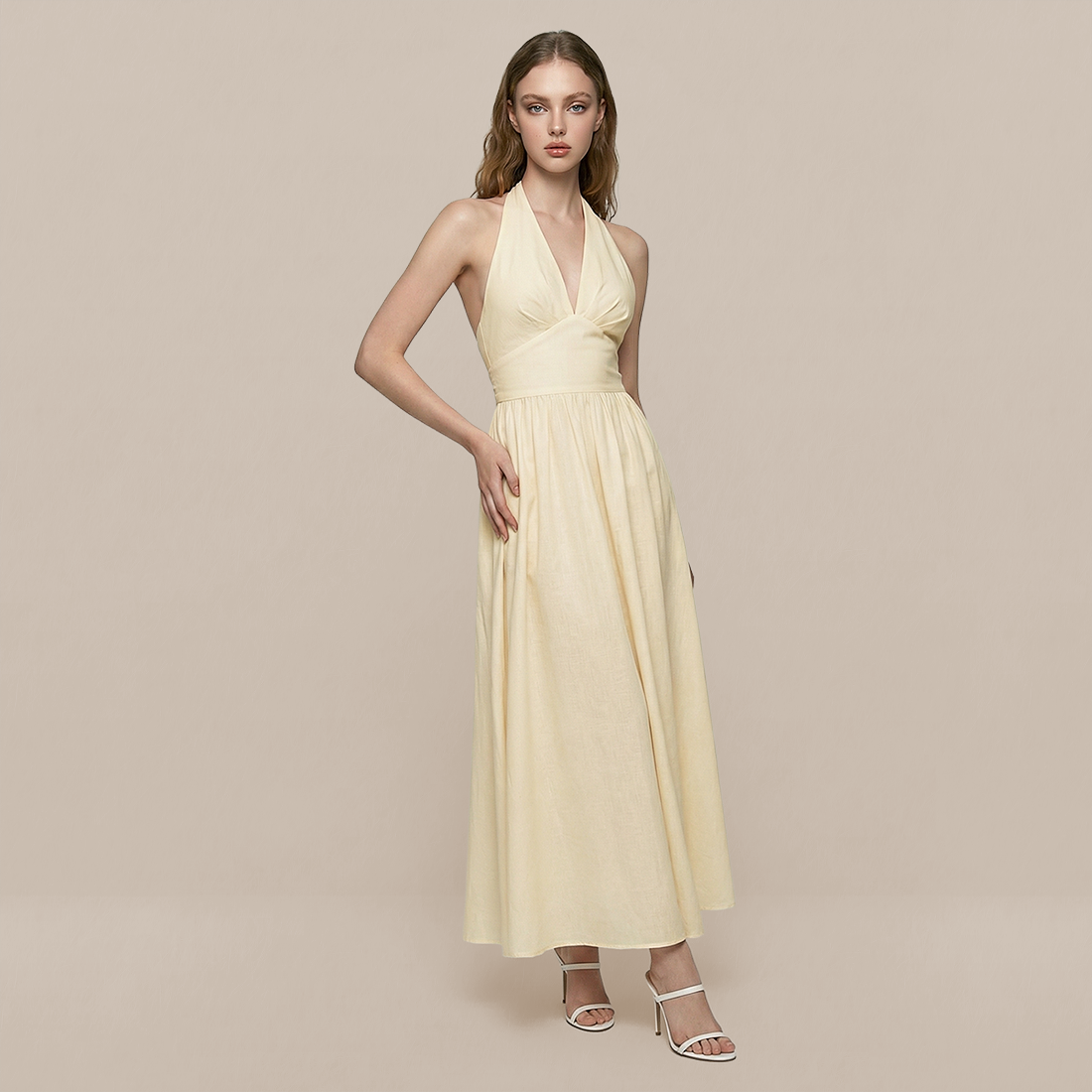 Casual Everyday Maxi A-Line Cotton Simple High waist Dress - MYTHSIS