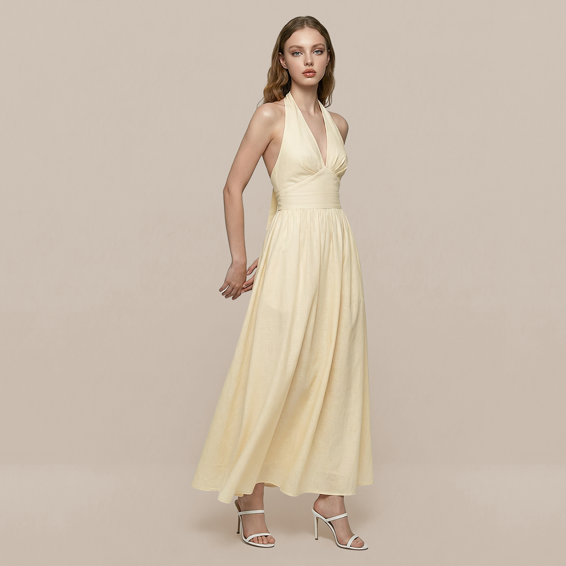 Casual Everyday Maxi A-Line Cotton Simple High waist Dress - MYTHSIS