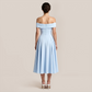 【Wedding Guest】 Maxi A-Line Satin Glam U-Neck Off-Shoulder Dress - MYTHSIS