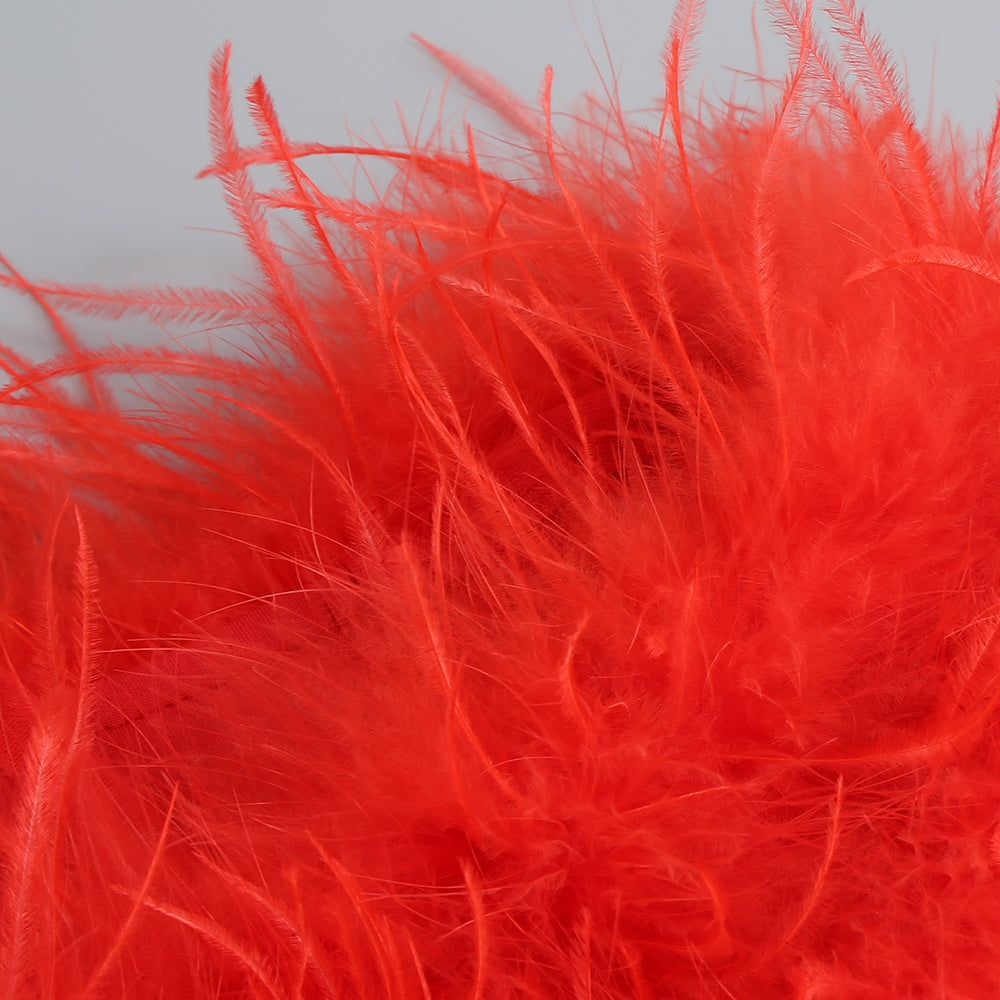 【Party & Event】 Maxi Sheath Polyester Glam Off-Shoulder Feather Spliced Dress - MYTHSIS
