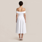 【Wedding Guest】 Maxi A-Line Satin Glam U-Neck Off-Shoulder Dress - MYTHSIS