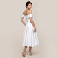 【Wedding Guest】 Maxi A-Line Satin Glam U-Neck Off-Shoulder Dress - MYTHSIS