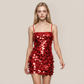 Party & Event Mini Bodycon Sequin Satin Off-Shoulder Dress - MYTHSIS