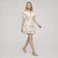 Date Night Mini A-Line Polyester Romantic Floral Dress - MYTHSIS