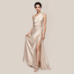 【Wedding Guest】 Maxi A-Line Polyester Chic Cowl Neck One-Shoulder Dress - MYTHSIS