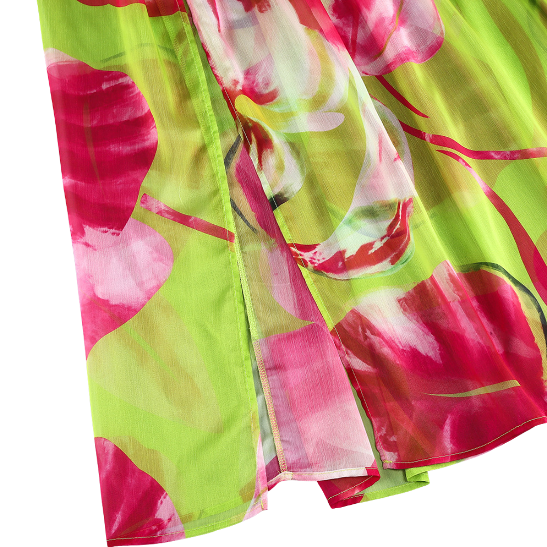 Vacation & Resort Maxi A-Line Satin Floral Print Strapless Dress - MYTHSIS
