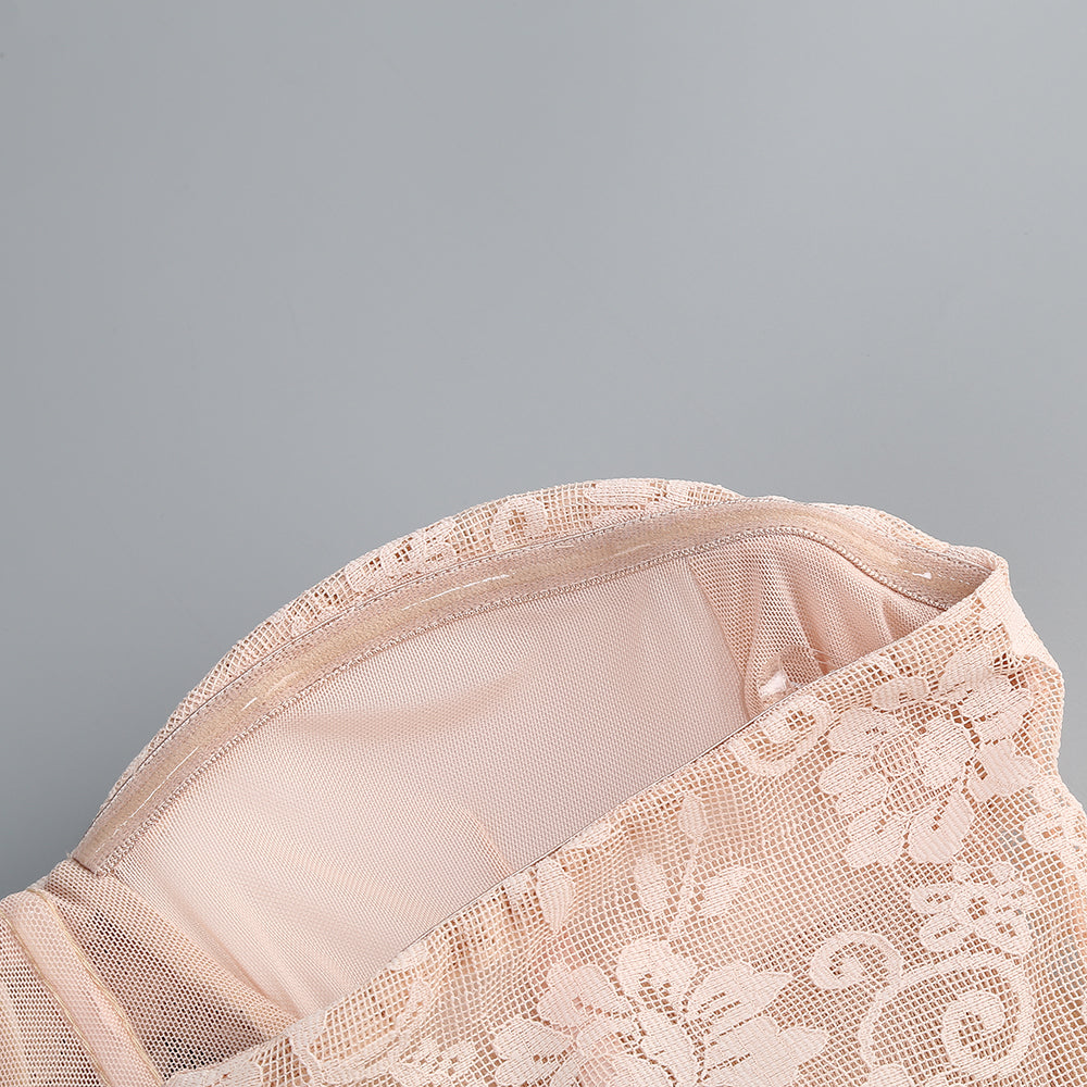 【Party & Event】 Maxi Mermaid Polyester Elegant Round Neck Lace Ruffle Dress - MYTHSIS