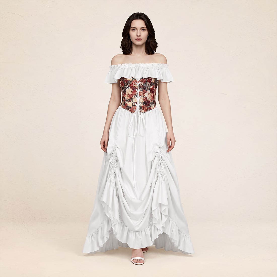 Wholesale Women's Victorian Jacquard Strapless Corset Dress