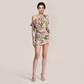 Date Night Mini Bodycon Polyester Chic Asymmetric Floral Print Long Sleeve Dress - Wholesale Dresses Low MOQ - MYTHSIS