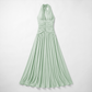 Casual Everyday Maxi A-Line Polyester Chic Halter Neck Solid Sleeveless Dress - Wholesale Dresses Low MOQ - MYTHSIS