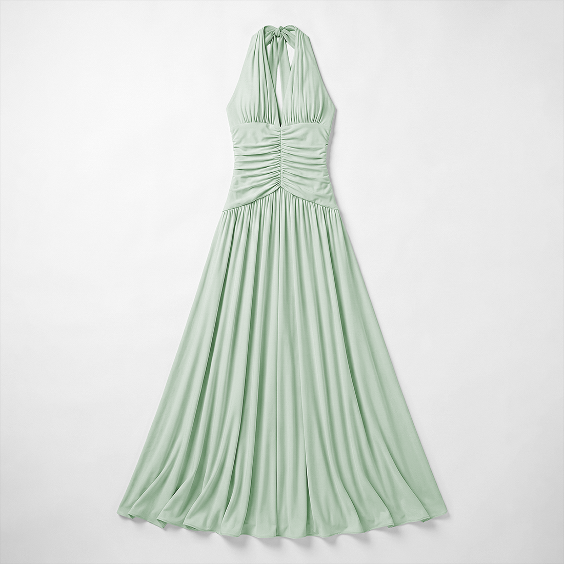 Casual Everyday Maxi A-Line Polyester Chic Halter Neck Solid Sleeveless Dress - Wholesale Dresses Low MOQ - MYTHSIS
