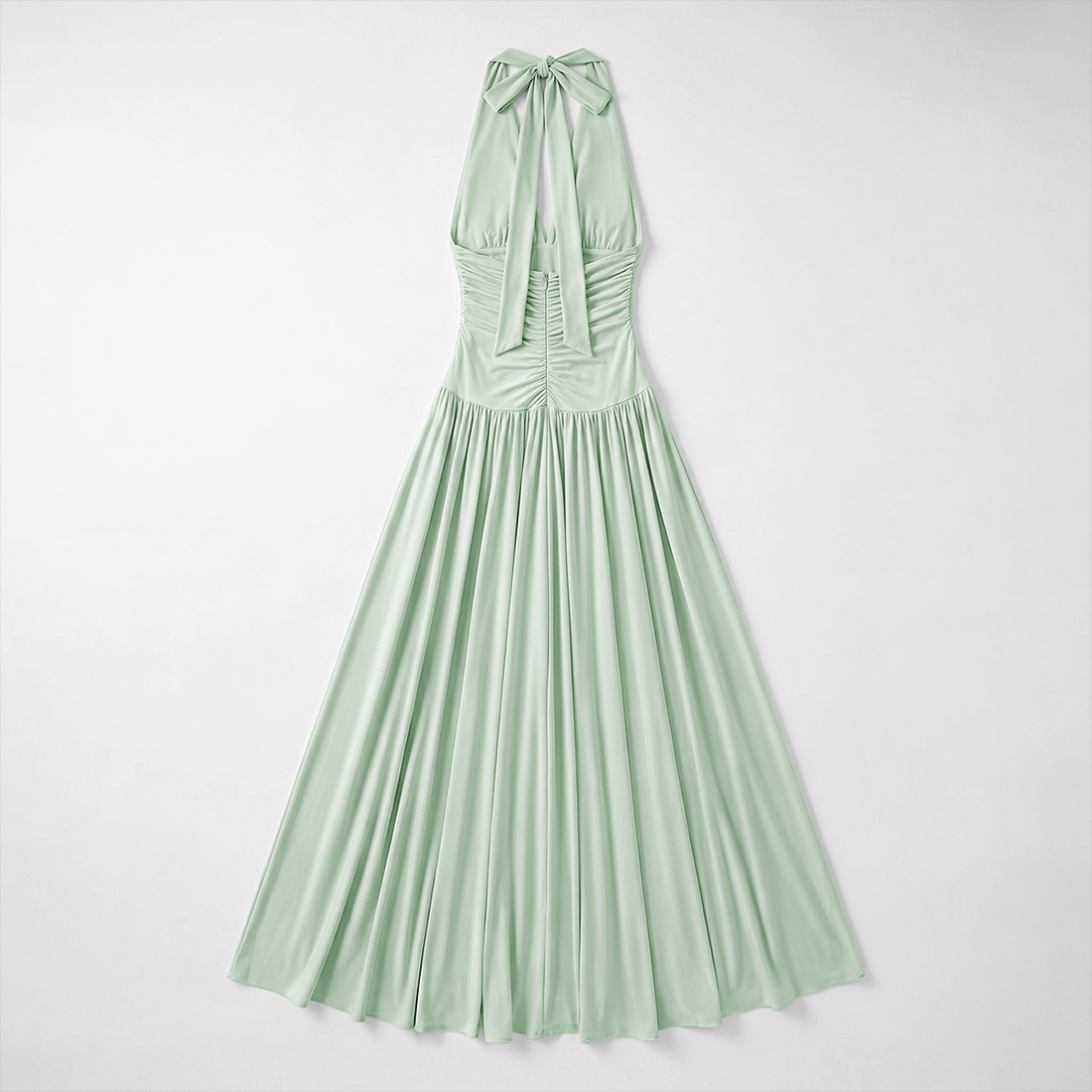 Casual Everyday Maxi A-Line Polyester Chic Halter Neck Solid Sleeveless Dress - Wholesale Dresses Low MOQ - MYTHSIS