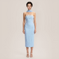 Wedding Guest Maxi Bodycon Mesh Glam Strapless Rhinestone Bandage Dress - MYTHSIS