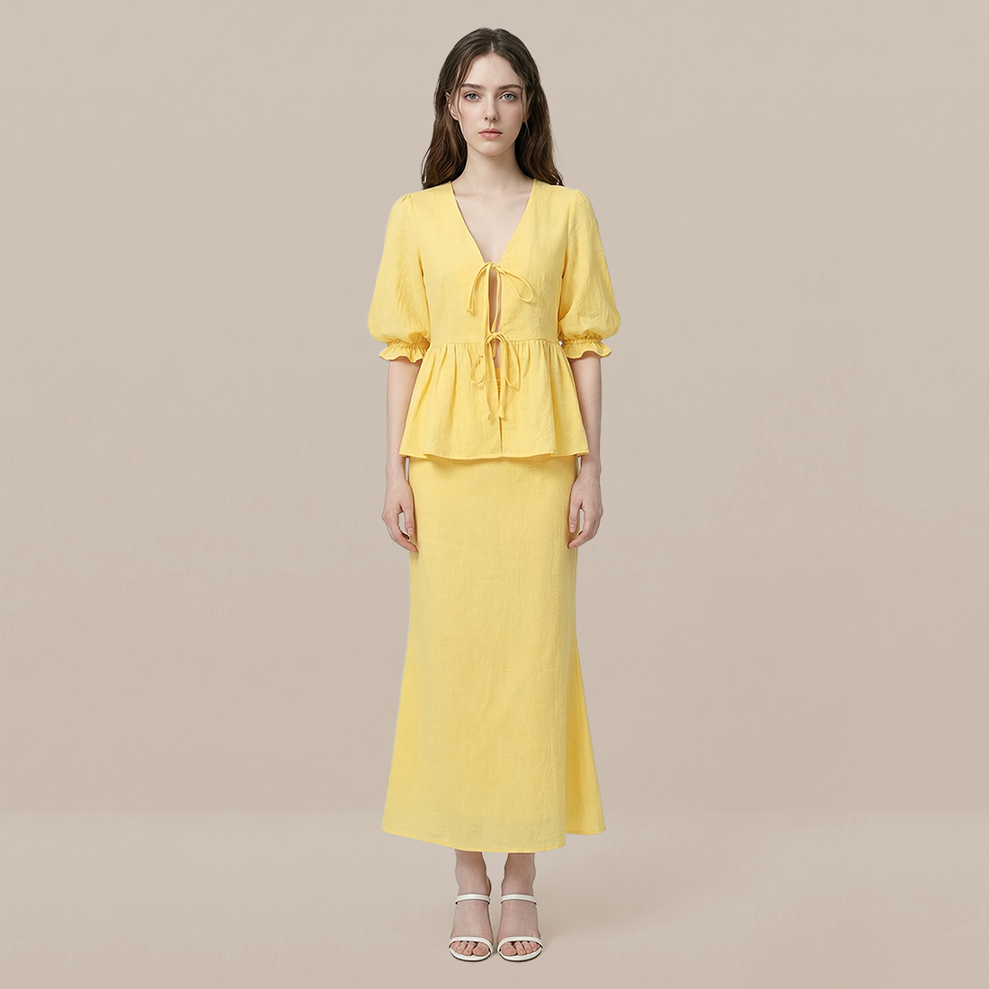 Vacation Boho Linen Two-Piece Set - MYTHSIS