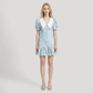Date Night Mini A-Line Polyester Romantic Floral Dress - MYTHSIS