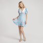 Date Night Mini A-Line Polyester Romantic Floral Dress - MYTHSIS
