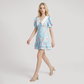 Date Night Mini A-Line Polyester Romantic Floral Dress - MYTHSIS