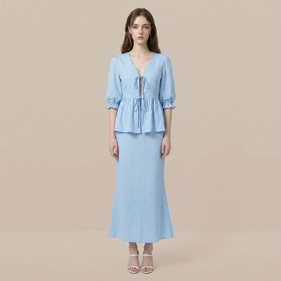 Vacation Boho Linen Two-Piece Set - MYTHSIS