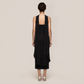 【Wedding Guest】 Maxi Bodycon Knit Glam Straight Neck Beaded Mesh Dress - MYTHSIS