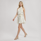Date Night Mini A-Line Polyester Sexy Halter neck Dress - MYTHSIS