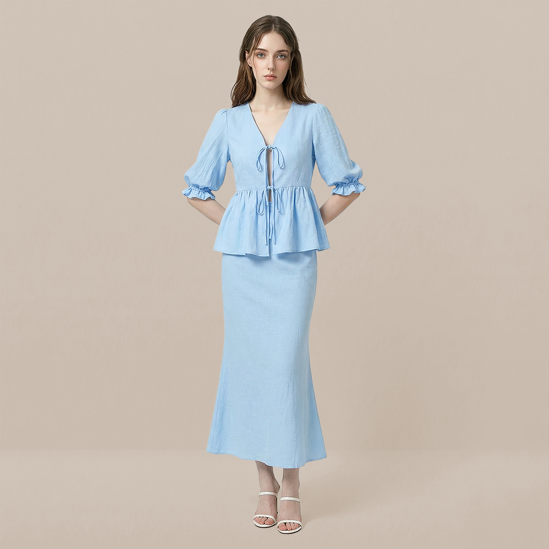 Vacation Boho Linen Two-Piece Set - MYTHSIS