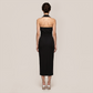 Work & Office Maxi Bodycon Viscose Chic Notched Lapel Slit Dress - MYTHSIS