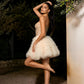 Wholesale Women's Apricot Strapless Tulle Mini Dress – Crystal Mesh Puffed Skirt