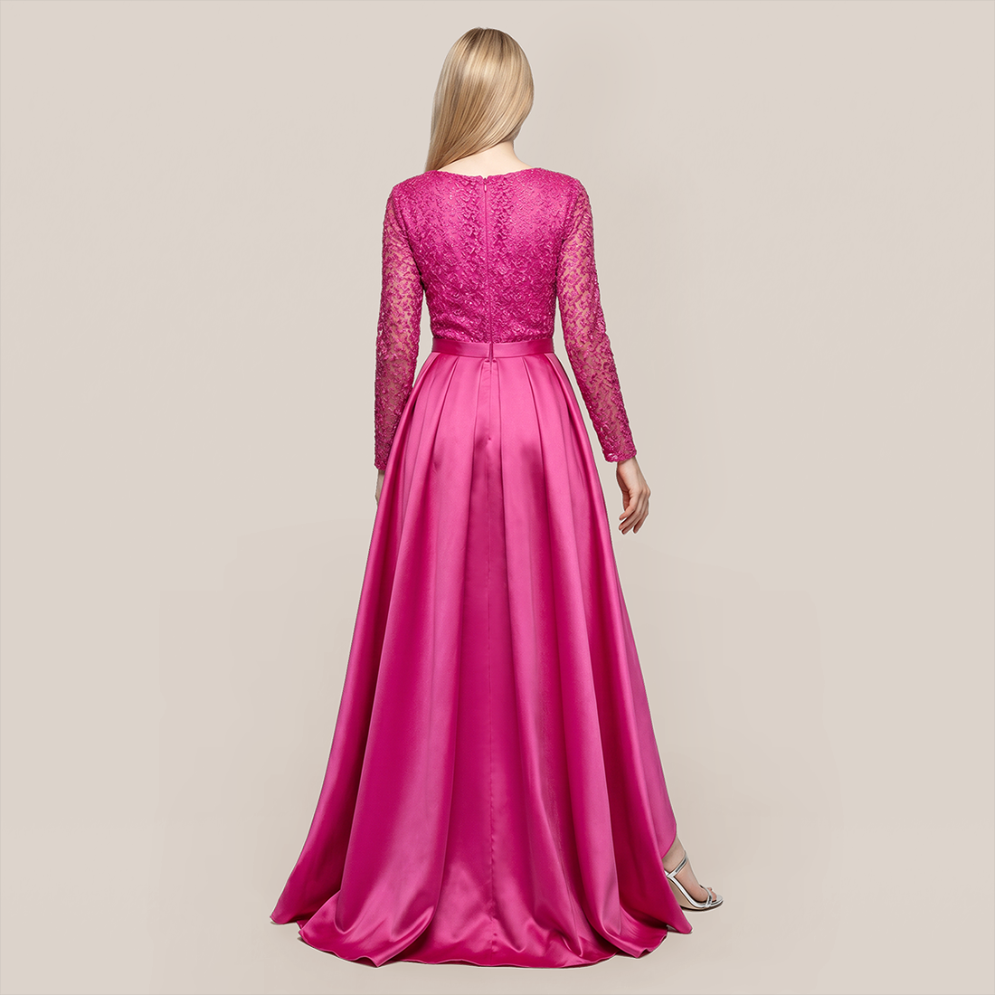 Formal Evening Maxi A-Line Lace Sequin Glam Dress - MYTHSIS
