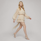 Date Night Mini A-Line Chiffon Feminine Long sleeve Dress - MYTHSIS