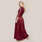 Formal Evening Maxi A-Line Lace Sequin Glam Dress - MYTHSIS