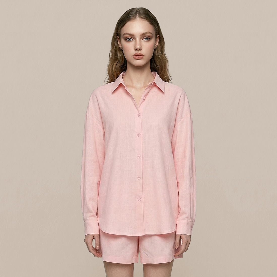 Casual Simple Cotton Two-Piece Set - MYTHSIS