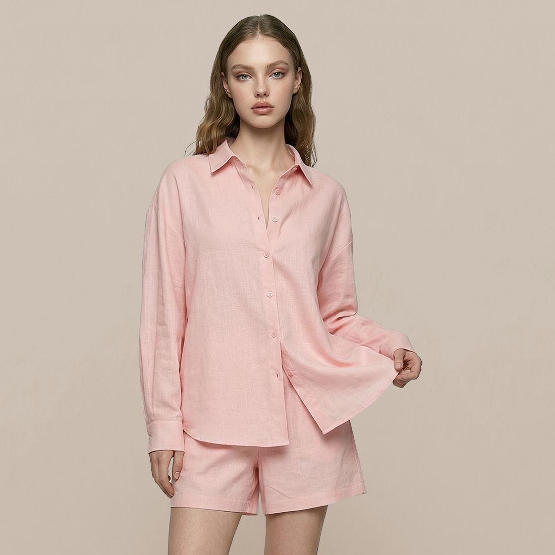 Casual Simple Cotton Two-Piece Set - MYTHSIS