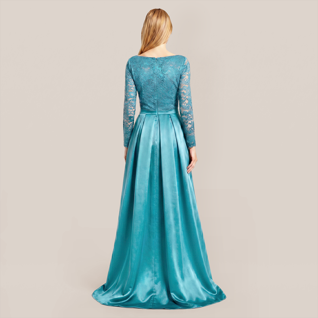 Formal Evening Maxi A-Line Lace Sequin Glam Dress - MYTHSIS