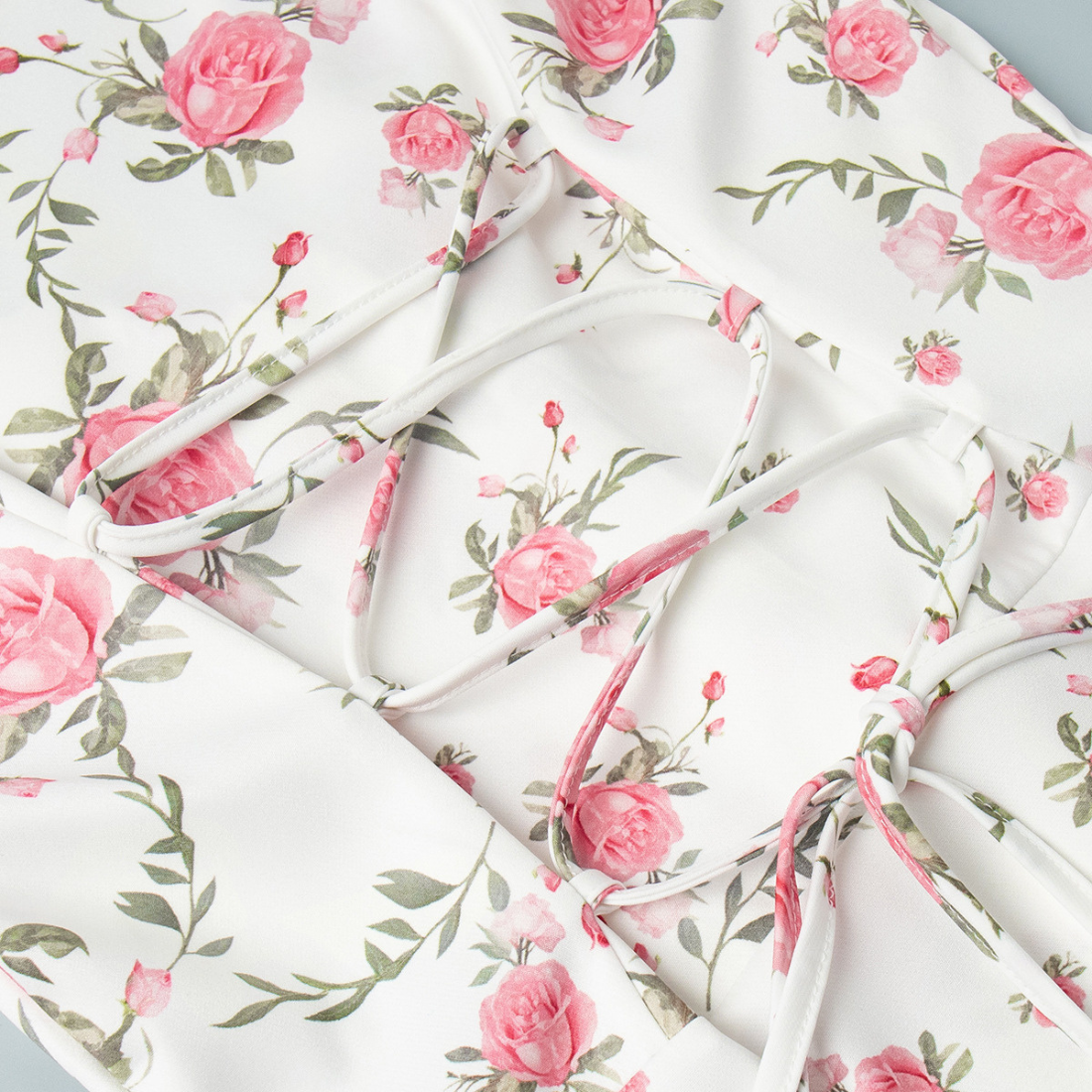 Date Night Mini A-Line Polyester Romantic Floral Dress - MYTHSIS