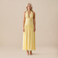 Casual Everyday Maxi A-Line Polyester Chic Halter Neck Solid Sleeveless Dress - Wholesale Dresses Low MOQ - MYTHSIS