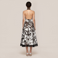 Date Night Maxi A-Line Polyester Sexy 3D Floral Open Back Dress - MYTHSIS