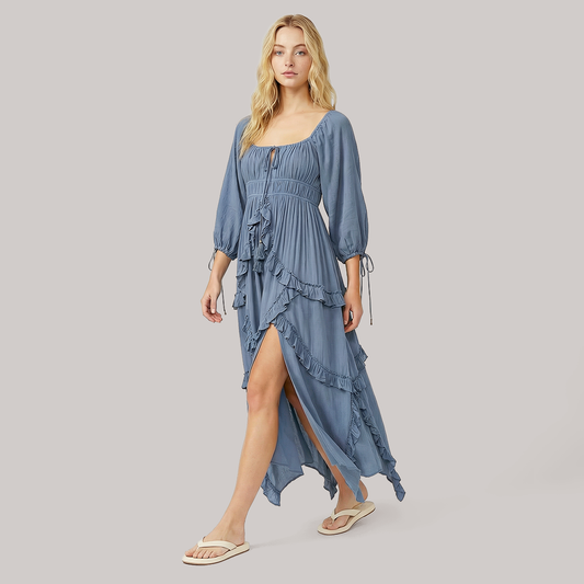 Casual Everyday Maxi A-Line Polyester Minimalist Princess Dress - MYTHSIS