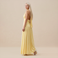 Casual Everyday Maxi A-Line Polyester Chic Halter Neck Solid Sleeveless Dress - Wholesale Dresses Low MOQ - MYTHSIS