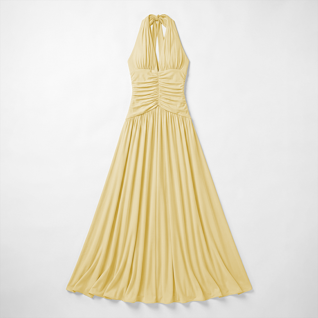 Casual Everyday Maxi A-Line Polyester Chic Halter Neck Solid Sleeveless Dress - Wholesale Dresses Low MOQ - MYTHSIS
