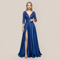 Formal Evening Maxi A-Line Lace Sequin Glam Dress - MYTHSIS
