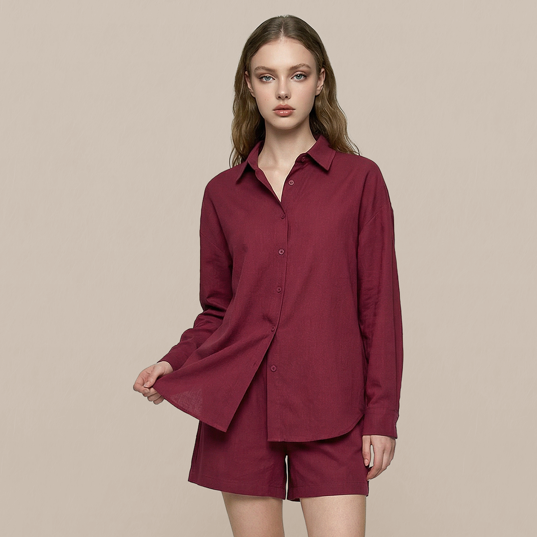 Casual Simple Cotton Two-Piece Set - MYTHSIS