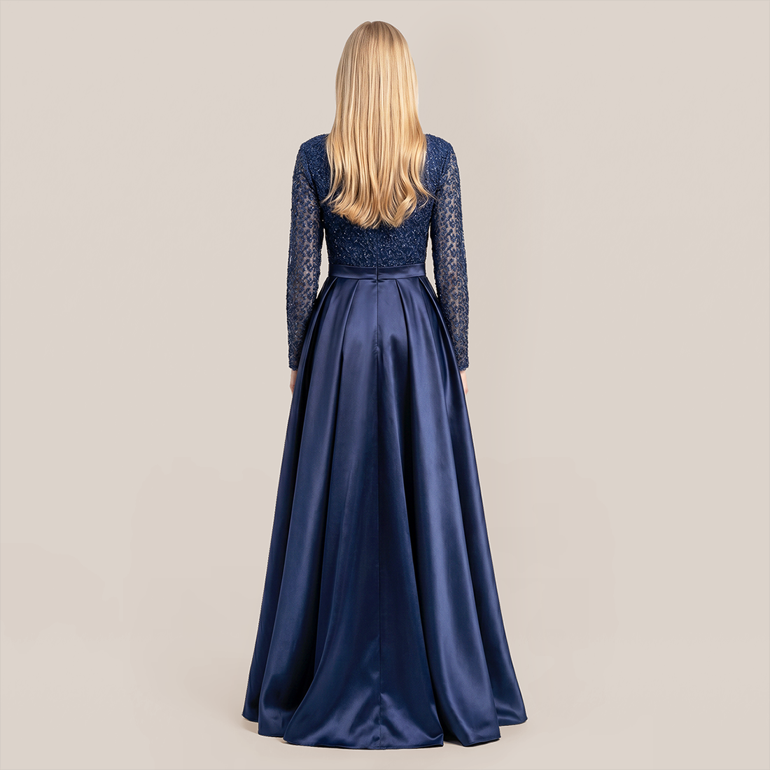 Formal Evening Maxi A-Line Lace Sequin Glam Dress - MYTHSIS