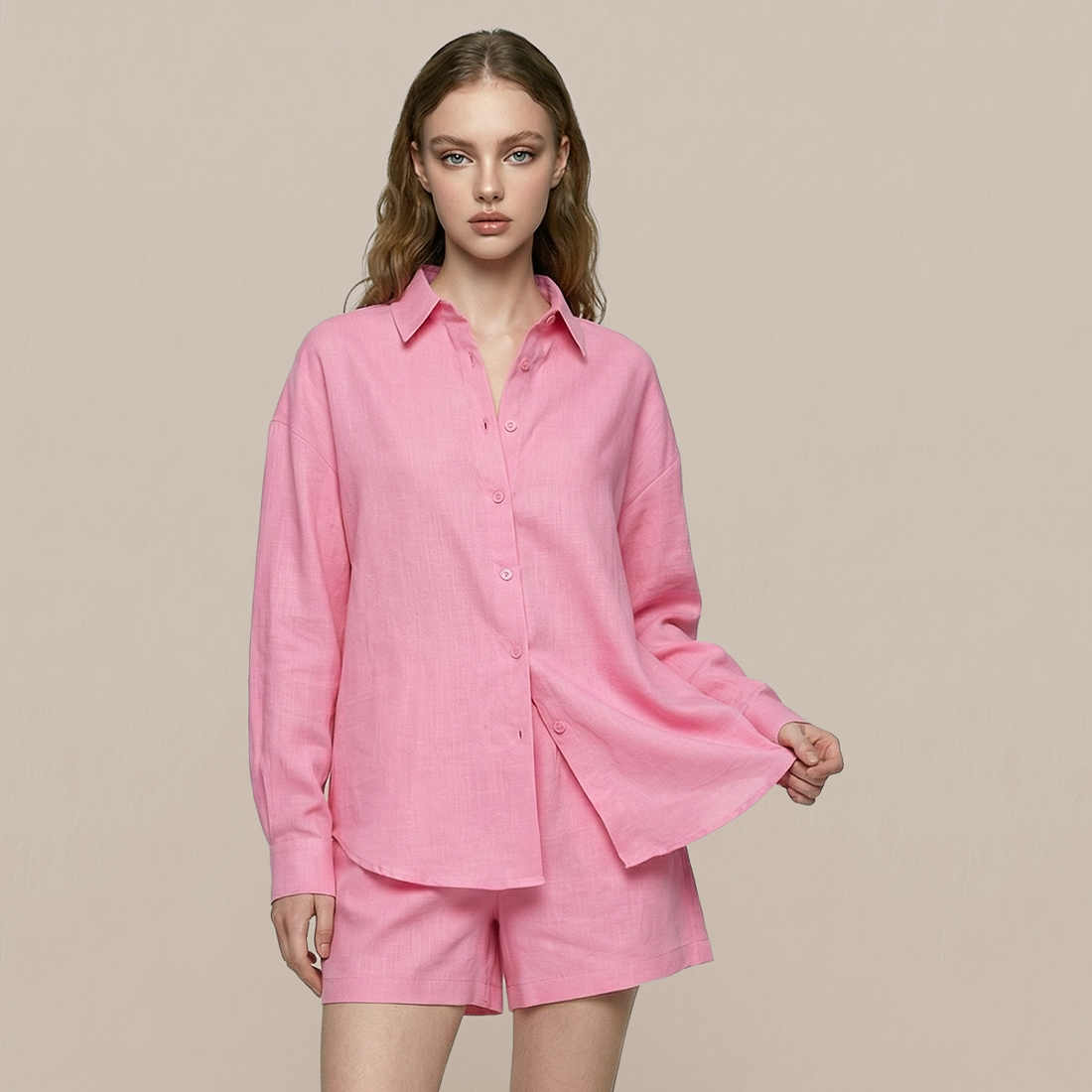 Casual Simple Cotton Two-Piece Set - MYTHSIS