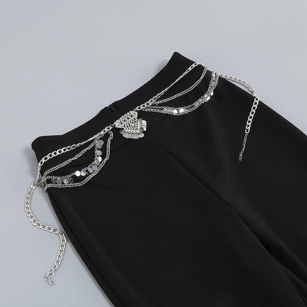 Wholesale Women's Rhinestone Chain Two-Piece Outfit