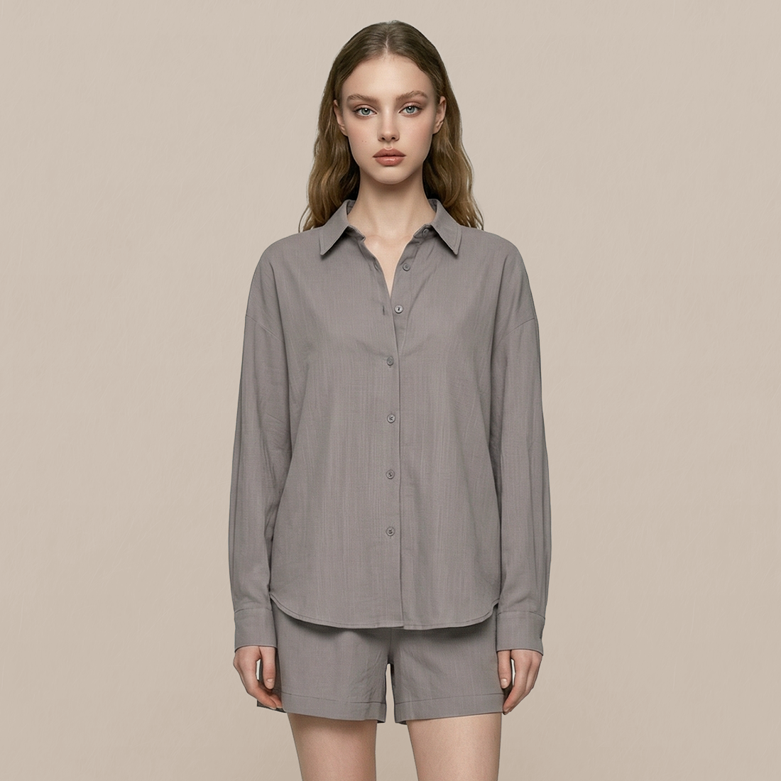 Casual Simple Cotton Two-Piece Set - MYTHSIS