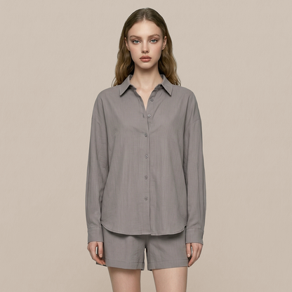 Casual Simple Cotton Two-Piece Set - MYTHSIS