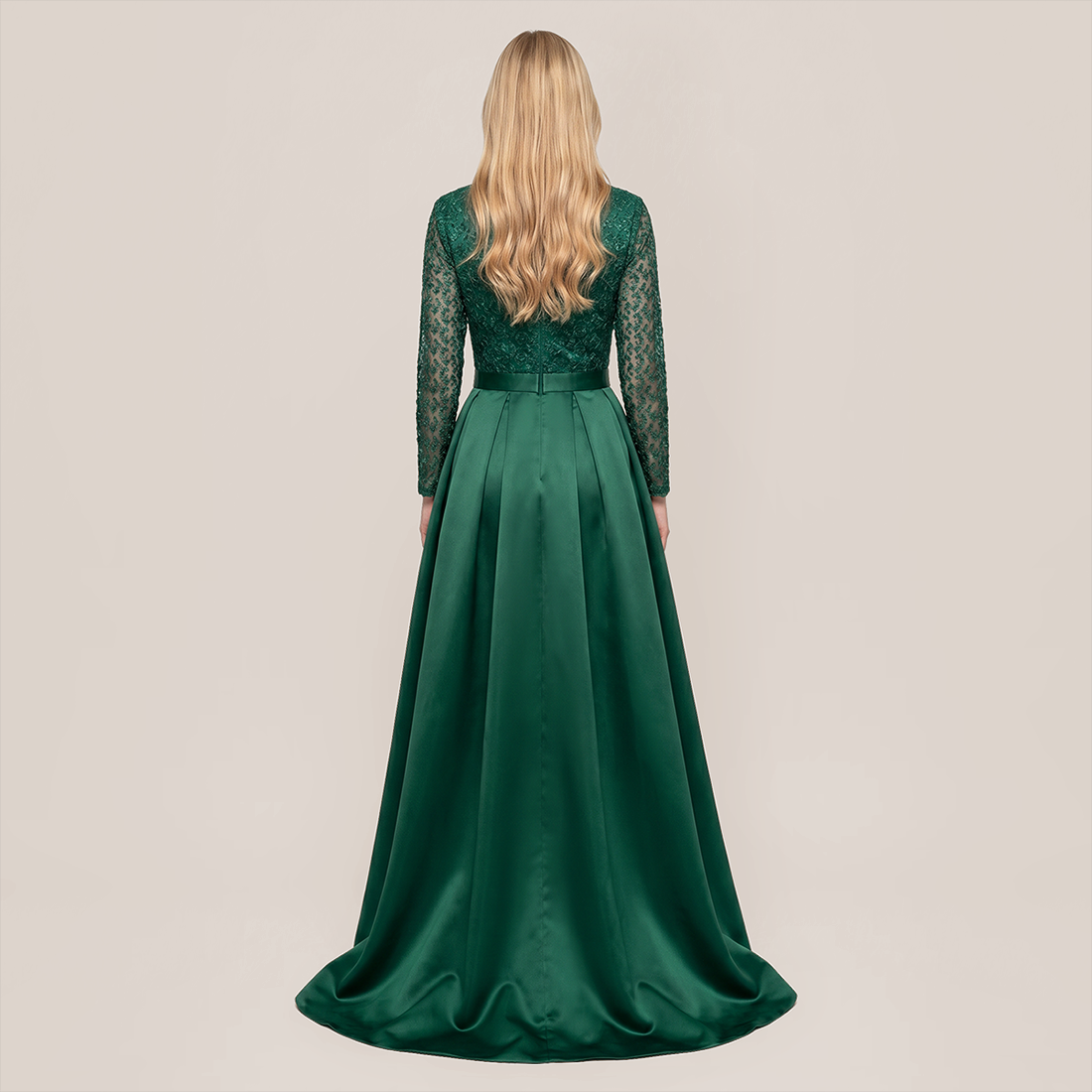 Formal Evening Maxi A-Line Lace Sequin Glam Dress - MYTHSIS