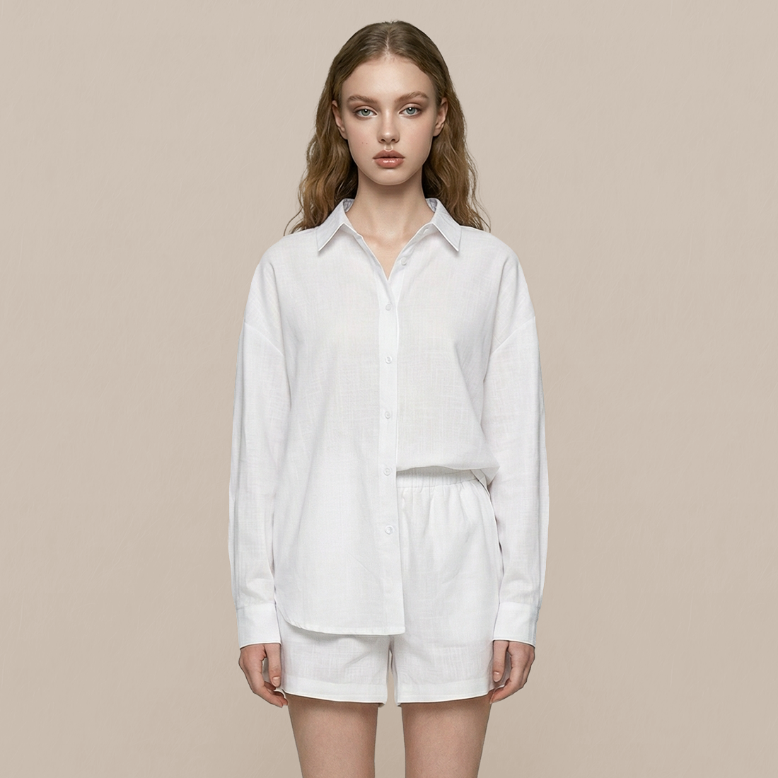 Casual Simple Cotton Two-Piece Set - MYTHSIS