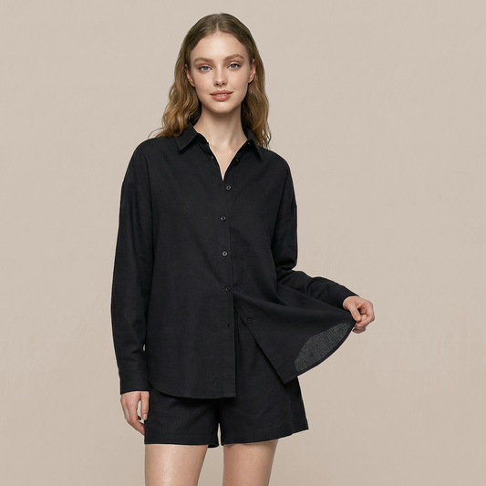 Casual Simple Cotton Two-Piece Set - MYTHSIS