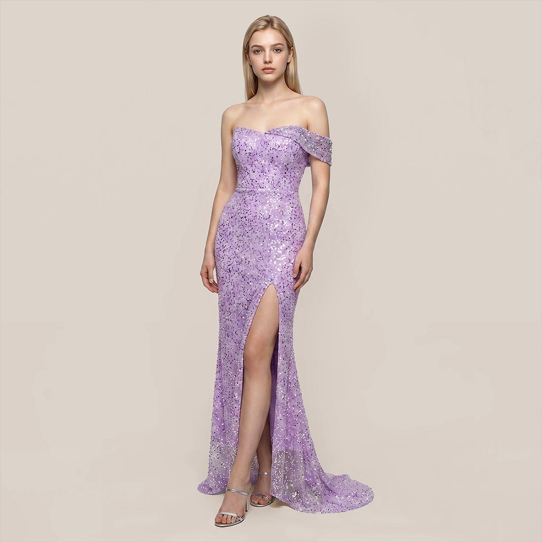 Formal Evening Maxi Bodycon Sequin Glam Dress - MYTHSIS